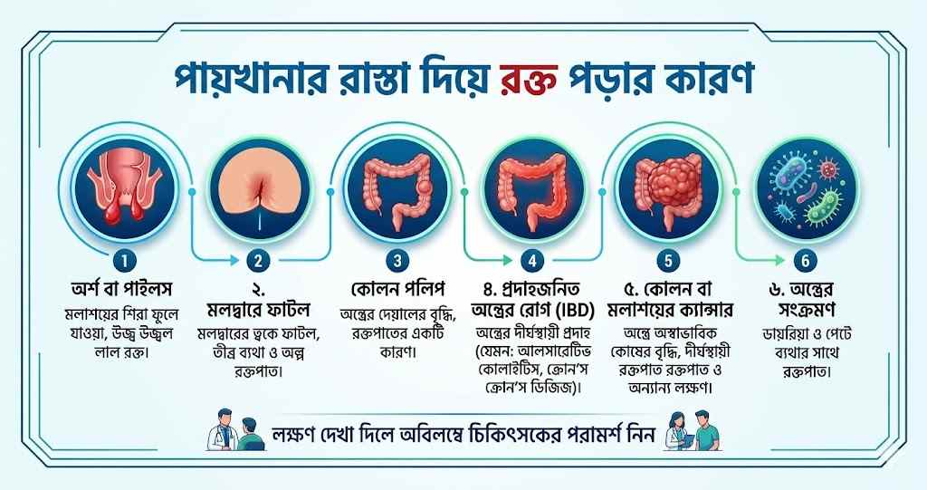 পায়খানার রাস্তা দিয়ে রক্ত পড়ার কারণ
